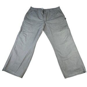 Carhartt Canvas Work Cargo Pants Beige Men's 46x30 B11 DES Zip Pockets Workwear